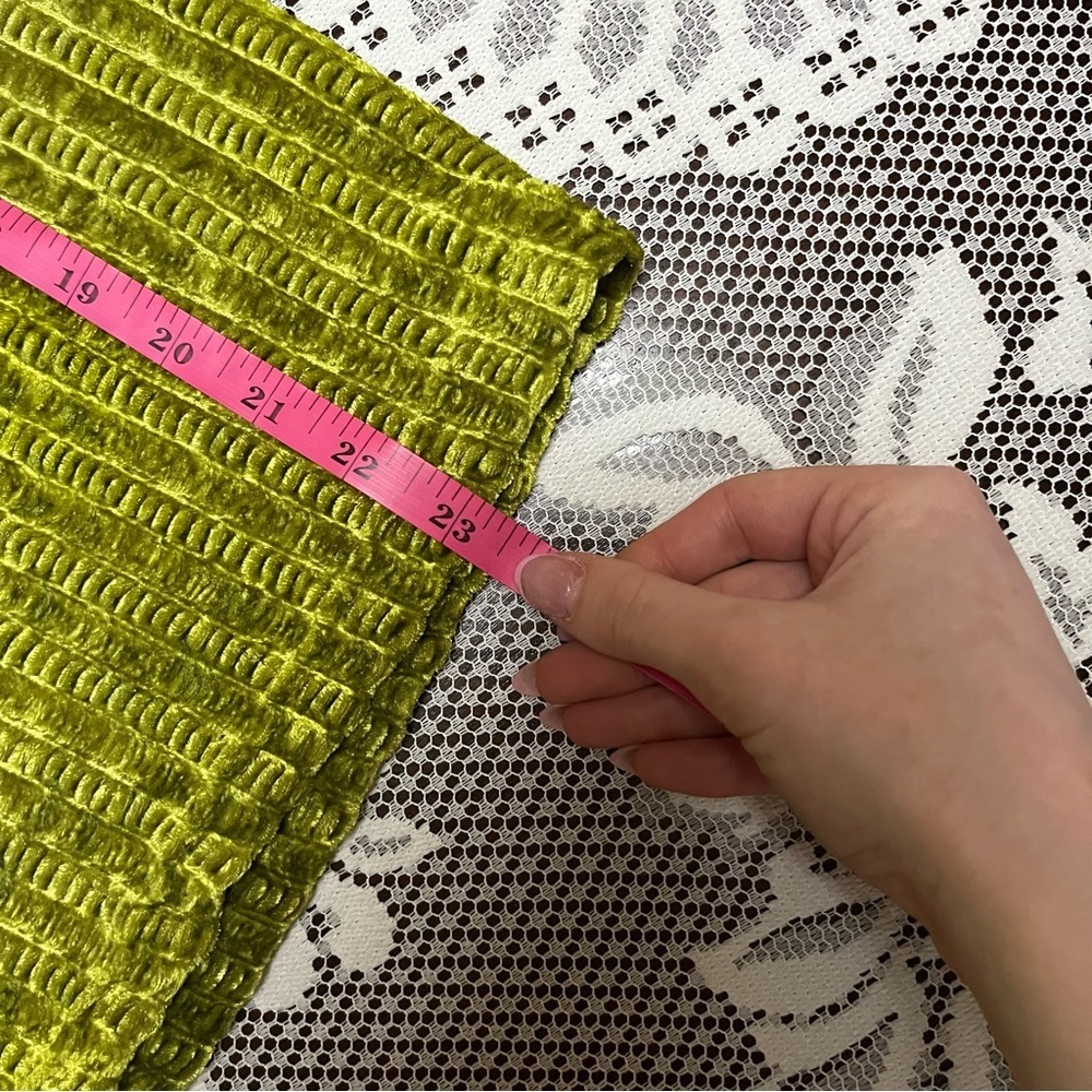 VINTAGE Betty Blue Green Crushed Velvet Ribbed Turtle Neck Top size medium - Picture 6 of 6